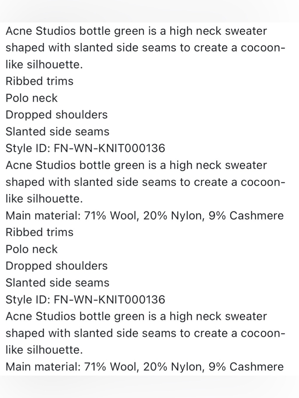 Acne Studios Bottle Green Turtleneck Sweater - Picture 8 of 12